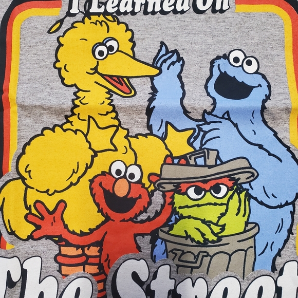 SEASAME STREET ☆ HEATHER GRAY ☆ 100% COTTON GRAPHIC TEE ☆ XXL ☆ NWOT - Picture 4 of 7